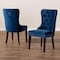 Baxton Studio Remy Blue Velvet Espresso Finished 2-Piece Wood Dining Chair Set 162-10461 - alternate 4